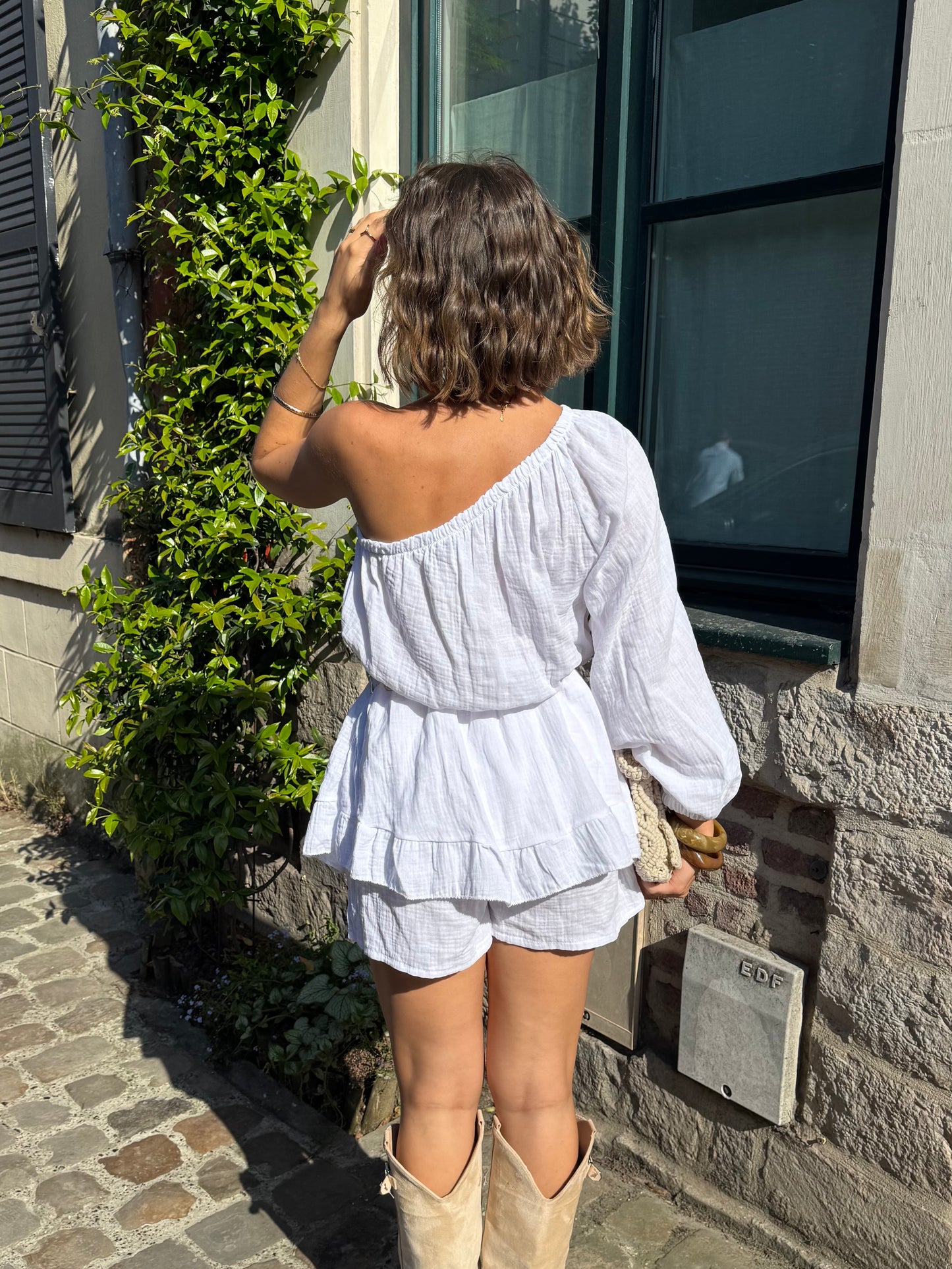 COMBISHORT GAZ DE COTON Blanc