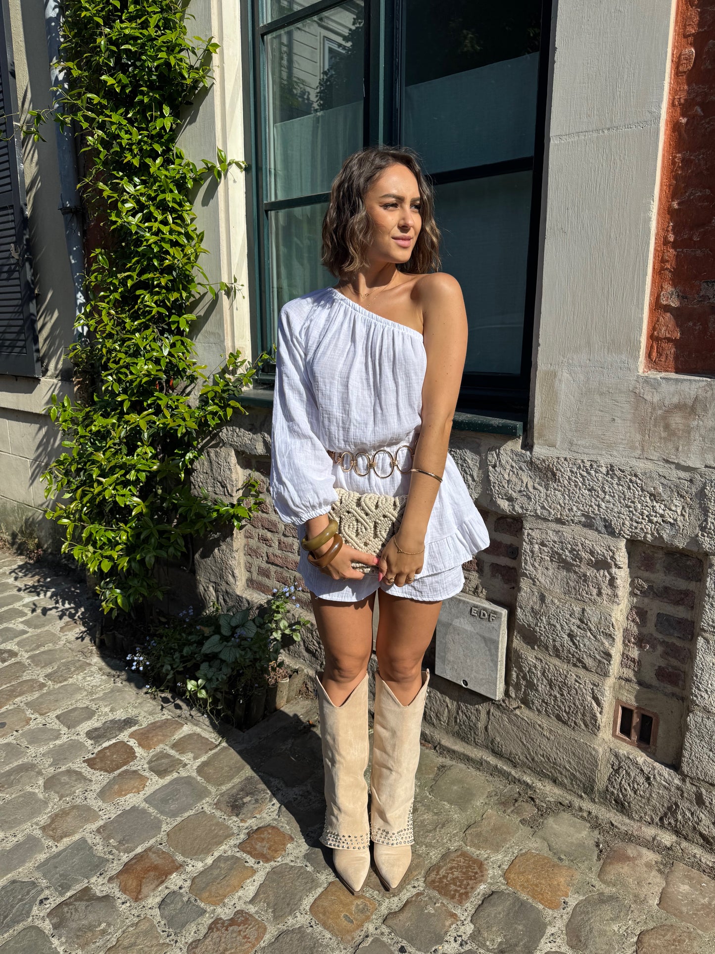 COMBISHORT GAZ DE COTON Blanc