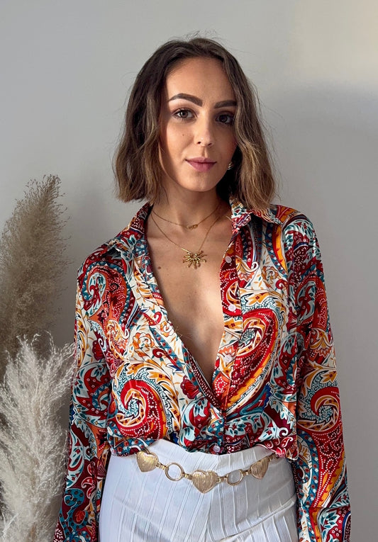 CHEMISE SUNPRINT SATINÉE