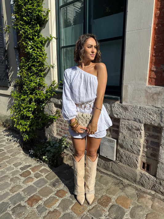 COMBISHORT GAZ DE COTON Blanc