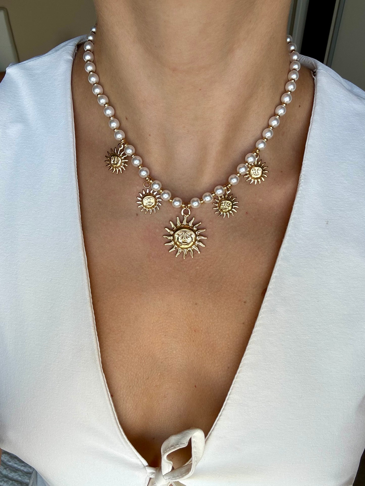 COLLIER SUN PERLE