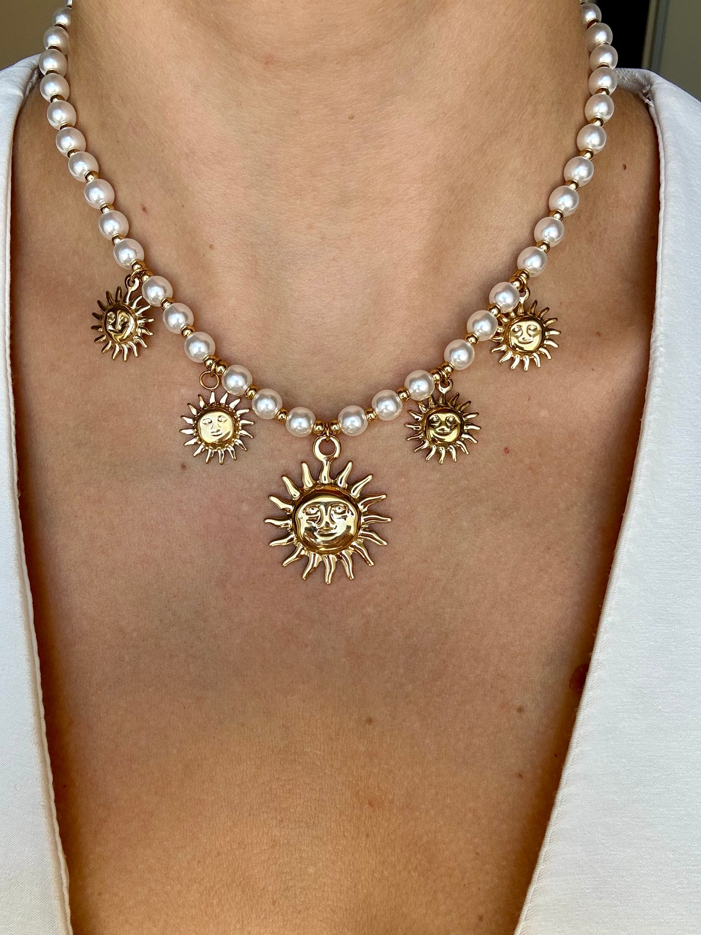 COLLIER SUN PERLE